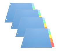 Healvian 20Pcs A4 3-Ring Binder Dividers with Blank Writable Index Tabs, Colorful Page Separators for Home, School, and Office Filing, Replacement Loose-Leaf Divider Sheets