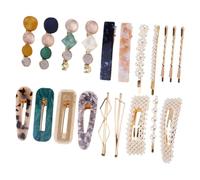 Healvian 20pcs Beads Hair Clips Decorative Hairpins for Women Girls Lightweight Acetic Acid Hair Accessories for Parties Festivals and Daily Use