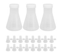 Healvian 20pcs Erlenmeyer Flask: 100ml Plastic Conical Flask with Lid - Science Bottle for School Chemistry Experiment Laboratory Supplies Party Decoration