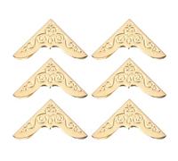 Healvian 20Pcs Gold Iron Book Corner Protectors, Metal Album Folder Corner Covers, Scrapbook Photo Album Edge Guards for Memory Books and Craft Projects