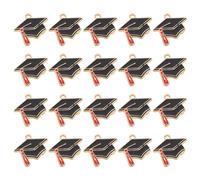 Healvian 20pcs Graduation Cap Charms Pendants for DIY Jewelry Making Lightweight Doctoral Hat Charms for Bracelet Crafts and Graduation Gifts