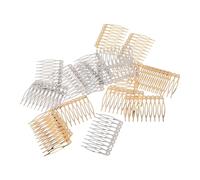 Healvian 20pcs Metal Side Hair Combs DIY Crafting Kit with Teeth for Bridal Veil French Twist and Decorative Crowns Durable Hair Accessories for Women Wedding and Everyday Styling