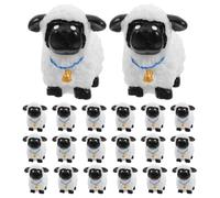 Healvian 20pcs Mini Resin Lamb Figurines, Sturdy Farm Animal Style Sheep Accessories for Indoor Decoration, for Glass Display Domes and Miniature Landscape Ornament DIY Fairy Garden