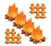 Healvian 20Pcs Miniature Campfire Model Micro Landscaping Fake Flame Fire Decorations for Fairy Garden DIY, Bonfire Party Supplies, Resin Craft Accessories