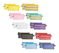 Healvian 20pcs Multi-Function Pencil Pouch Set with Wear-Resistant Nylon Mesh, Zipper Pen Case for Daily Use and Travel, Random Color Storage Accessory for Students and Artists