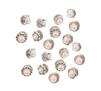Healvian 20pcs Pearl Collar Buttons Cufflinks Smooth Polished Clothes Sleeve Fasteners Elegant No Sew Accessories for Weddings Business Formal Occasions and Parties