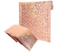 Healvian 20pcs Rose Gold Bubble Packaging Bags 15x13cm Compact Bubble Mailers for Shipping Small Business, Professional Multi-Function Shipping Envelopes Adhesive Seal