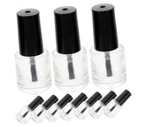 Healvian 20pcs Transparent Glass Nail Polish Bottles with Black Brush Caps Portable Empty Nail Varnish Containers for DIY Manicure Chic Art Storage Gift for Women