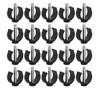 Healvian 20pcs Universal Walker Clips Crutch Cane Holder Device Pipe Connector Clamp Rolling Walker Bracket Parts Folding Repair Kit Rolling Tube Clips Black