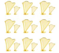 Healvian 20pcs Vintage Lyre Harp Charms Hanging Ornaments Alloy Plastic DIY Instrument Accessories Versatile Decoration Golden Color for Music Teaching Aid and Home Decor