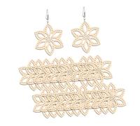 Healvian 20pcs Wooden Eardrop Hollow Earrings for Women Chic Casual Jewelry Party Ear Decor Lightweight Beige Accessories Unique Design for Fashionable Looks