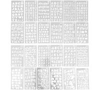 Healvian 24pcs Alphabet Letter Stencils Set, Plastic Hollow-Out DIY Painting Templates for Handicraft Drawing, Scrapbook, Wall Art, and Calligraphy Lettering Aid