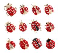 Healvian 24pcs Cartoon Insect Brooch Set Ladybug Animal Pins Creative Breastpin Corsage for Women Elegant Party Accessories for Dresses Jackets Coats