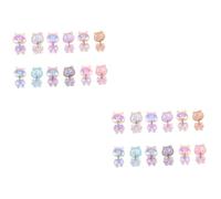 Healvian 24pcs Cute Bear Nail Charms for Nail Art Cartoon Bear Decorations for Creative Design and Craft Projects
