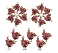Healvian 24pcs Holiday Charms for Jewelry Making Turkey Charms for DIY Accessories Thanksgiving Turkey Earrings Women DIY Thanksgiving Decorations for Bracelets