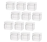 Healvian 24pcs Plastic Candy Boxes Square Shape for Christmas Party Favour and Prize Holding, Simple and Delicate Design Suitable for Candy and Jewelry Storage