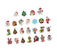 Healvian 25pcs LED Light Up Christmas Brooches Pins Battery Operated Flashing Lapel Pins Xmas Party Favors Decorative Badges
