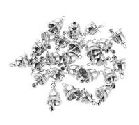 Healvian 25Pcs Vintage Rustic Alloy Metal Bell Pendants for Jewellery Making, Small Craft Hanging Bells Set for Wind Chimes, DIY Handbag Charms and Dog Training Accessories