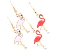Healvian 2pairs Bohemian Flamingo Earrings Women Drop Animal Charm Jewelry Ear Decorations Creative Fashion