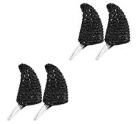 Healvian 2pairs Devil Horn Hair Clip Ox Horn Decorative Hair Barrettes for Halloween Costumes Adult Women Party Accessories