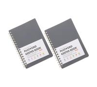 Healvian 2pcs A6 Alphabetical Password Organizer Book with Spiral Binding, Small Tabbed Notebook for Website Logins and Personal Account Management, Grey Password Keeper for Office and Home