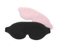Healvian 2pcs Adjustable Blackout Sleep Mask for Men and Women, 3D Contoured Thickened Eye Shade for Night Sleep and Napping, No Pressure Lightweight Eye Cover in Pink and Black