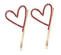 Healvian 2pcs Alloy Diamond Hollow Heart Side Clips Hair Pins Girls Barrette Wedding Hair Accessories for Women
