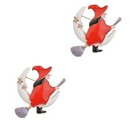 Healvian 2pcs Alloy Witch Brooch Pin with Drip Oil Finish Rhinestone Accent Lightweight Durable Lapel Pin for Halloween Party Classic Gift and Travel Souvenir Accessory