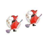 Healvian 2pcs Alloy Witch Brooch with Drip Oil and Rhinestone Accent Lightweight Halloween Party Pin for Women Durable Lapel Jewelry Festival and Travel Souvenir