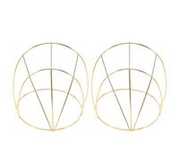 Healvian 2pcs Ancient China Crown Frame DIY Metal Hanfu Style Headband Skeleton with Electrophoretic Gold Finish for Traditional Headdress Making and Cosplay Accessories