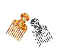 Healvian 2pcs Antistatic Afro Hair Pick Comb Acetate Material Hairdressing Styling Tool for and Detangling Lightweight Travel Combs for Salon and Home Use