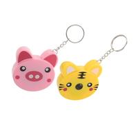 Healvian 2pcs Automatic Retractable Mini Tape Measure Pendant with Cute Cartoon Animal Keychain Measuring Tape for Home Office Sewing Go Use