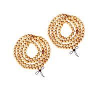 Healvian 2PCS Beads Wood Prayer Beads Buddhism Wrist Wrap for Meditation Stress Accessory for Men Women