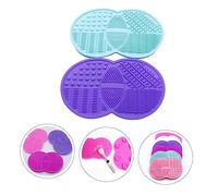 Healvian 2pcs Beauty Cleaning Mat Silica Gel Makeup Brush Cleaner with Suction Cup Random Candy Color Easy to Use for All Makeup Tools for Friends and Family Random Color