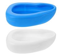 Healvian 2pcs Bedpans for Elderly Women Thickened Plastic Bed Pans with Wide Rim and Reinforced Bottom Hygienic and Easy to Clean for Bedridden Nursing Home Use