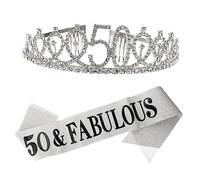Healvian 2pcs Birthday Party Crown and Sash Elegant Hair Hoops Letter Printing Comfortable Etiquette Belt for Memorable Celebrations for Birthday Decorations