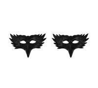 Healvian 2pcs Black Bird Beak Halloween Masks Half Face for Carnival Party Comfortable Animal-themed Cosplay Props Suitable for Rave and Prom Events