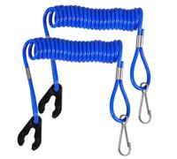 Healvian 2pcs Blue Boat Engine Lanyard Safety Cord, Marine Emergency Stop Harness for Outboard Motor, Sturdy Boat Safety and Engine Kill Switch Rope