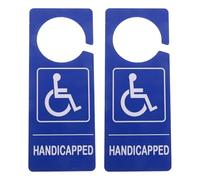 Healvian 2pcs Blue Pvc Handicap Parking Sign Hangers 7.9x3.2" Wheelchair User Parking Permit Placards for Vehicles and Doors Disabled Permit Tags for Accessible Spaces