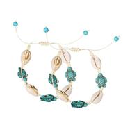 Healvian 2pcs Boho Beach Turtle Bracelet and Anklet Handmade Shell Beads Flexible Ocean Themed Summer Jewelry for Women Versatile Sea Turtle Charm Accessories for Seaside Vacations