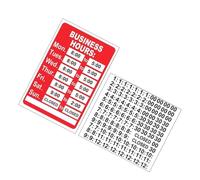 Healvian 2Pcs Business Hours Sign Stickers for Store Door Changeable Opening Hours Window Sticker for Shop Restaurant Bar Salon