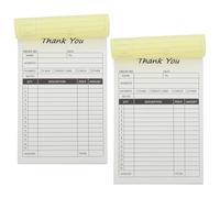 Healvian 2pcs Business Receipt Book with Cardboard Backing, 2-Part Carbonless Order Forms 14x21cm, Invoice and Receipt Pad for Small Business Record Keeping and Restaurant Use