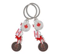 Healvian 2pcs Canadian Flag Keychains Zinc Alloy Key Rings Portable Bag Charms for Women Backpack Purse Accessories Patriotic Gift
