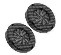 Healvian 2pcs Carbon Fiber Ignition Switch Button Cover Abs Car Push Start Button Protective Cover with Scratchproof Finish Streamlined Installation for Auto Interior Trim