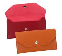 Healvian 2pcs Cash Reusable Envelopes Pu Leather Money Envelope Wallet Budgeting Cash Check Billing for Women and Men
