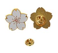 Healvian 2Pcs Cherry Blossom Brooch Cute Cartoon Flower Pin Badge Fashionable Decorative Accessories for Parties Weddings and Daily Wear Lightweight Portable Design