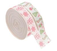 Healvian 2pcs Christmas Cotton Ribbons Christmas Trees Snowflake Snowman Stocking Holiday Wrapping Ribbon for Wreaths DIY Crafts Gift Packaging