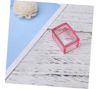 Healvian 2pcs Clear Red Silicone Nail Stamper Set for Manicure DIY Nail Art Stamping Tool with Transparent Rectangular Silicone Head Elastic for Precise Polish Application