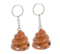 Healvian 2pcs Creative Poop Shaped Keychain Pendants Luminous Handbag Hanging Ornaments Funny Prank Stress Relief Accessory for Bags Backpacks Car Keys