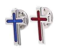 Healvian 2pcs Cross Brooch Pins for Men Religious Lapel Pin Metal Tie Tack Holy Communion Badge for Suit and Formal Wear Accessories